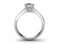 Princess solitaire diamond ring Platinum SPAP32 through finger image 