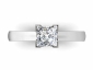 Princess solitaire diamond ring Platinum SPAP32 birds eye view 