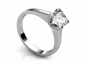 Princess solitaire diamond ring Platinum SPAP32 Profile view 