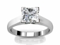 Princess solitaire diamond ring Platinum SPAP32 raised view 