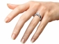 Solitaire princess cut diamond platinum ring SPAP37 on finger view