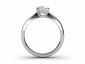 Solitaire princess cut diamond platinum ring SPAP37 through finger view