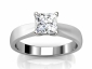 Solitaire princess cut diamond platinum ring SPAP37 raised view