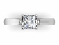 Princess cut diamond ring SPAP40 birds eye view platinum solitaire 