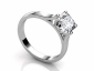 Princess cut diamond ring SPAP40 profile view Platinum solitaire 