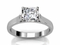 Princess cut diamond ring SPAP40 raised view platinum solitaire  