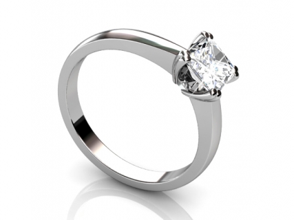Princess diamond solitaire ring Platinum SPAP45 profile view 