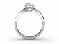 Princess diamond solitaire ring Platinum SPAP45 through finger view 