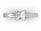 Princess diamond solitaire ring Platinum SPAP45 birds eye view 