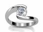 diamond solitaire twist ring SPAR66 raised view 