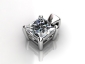 Princess prong PPCW01 white gold pendant view 