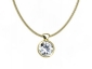 yellow gold round bezel pendent with chain PRBY01 
