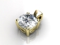 round diamond yellow gold pendant PRCY01 